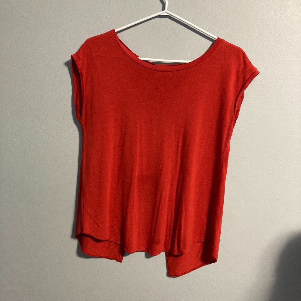 Wilfred Red Orange Sleeveless Top Open Back Size Small